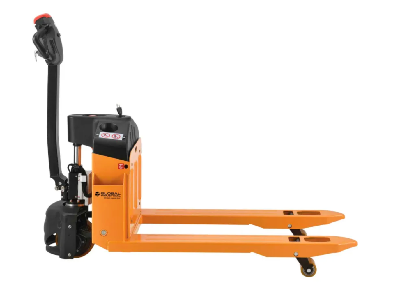 Model #: WQ988993  Global Industrial™ Self-Propelled Electric Pallet Jack, 3300 lb. Cap., 27"W x 45"L Forks
