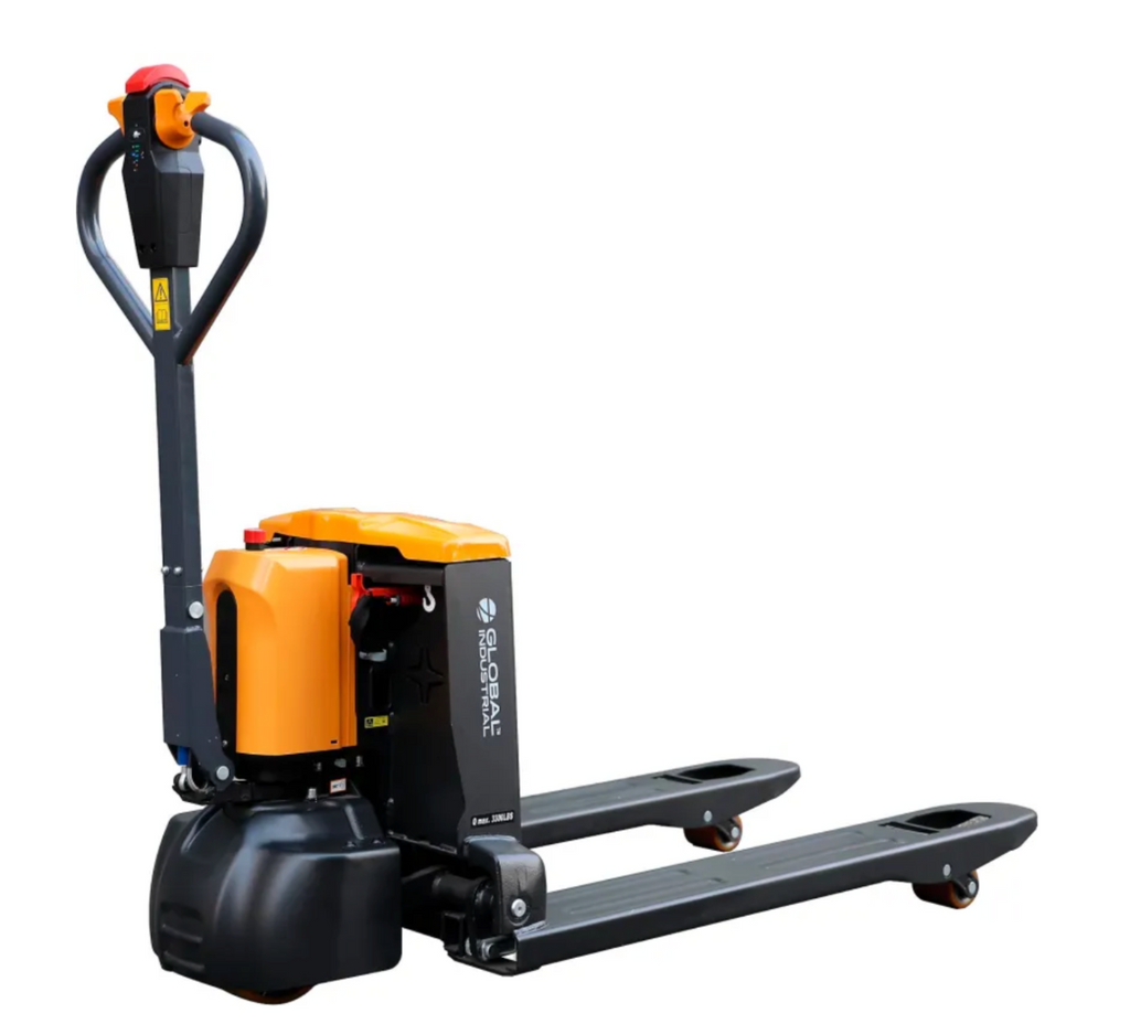 Global Industrial™ Electric Pallet Jack with Charger, 3300 lb. Cap., 27"W x 48"L Forks