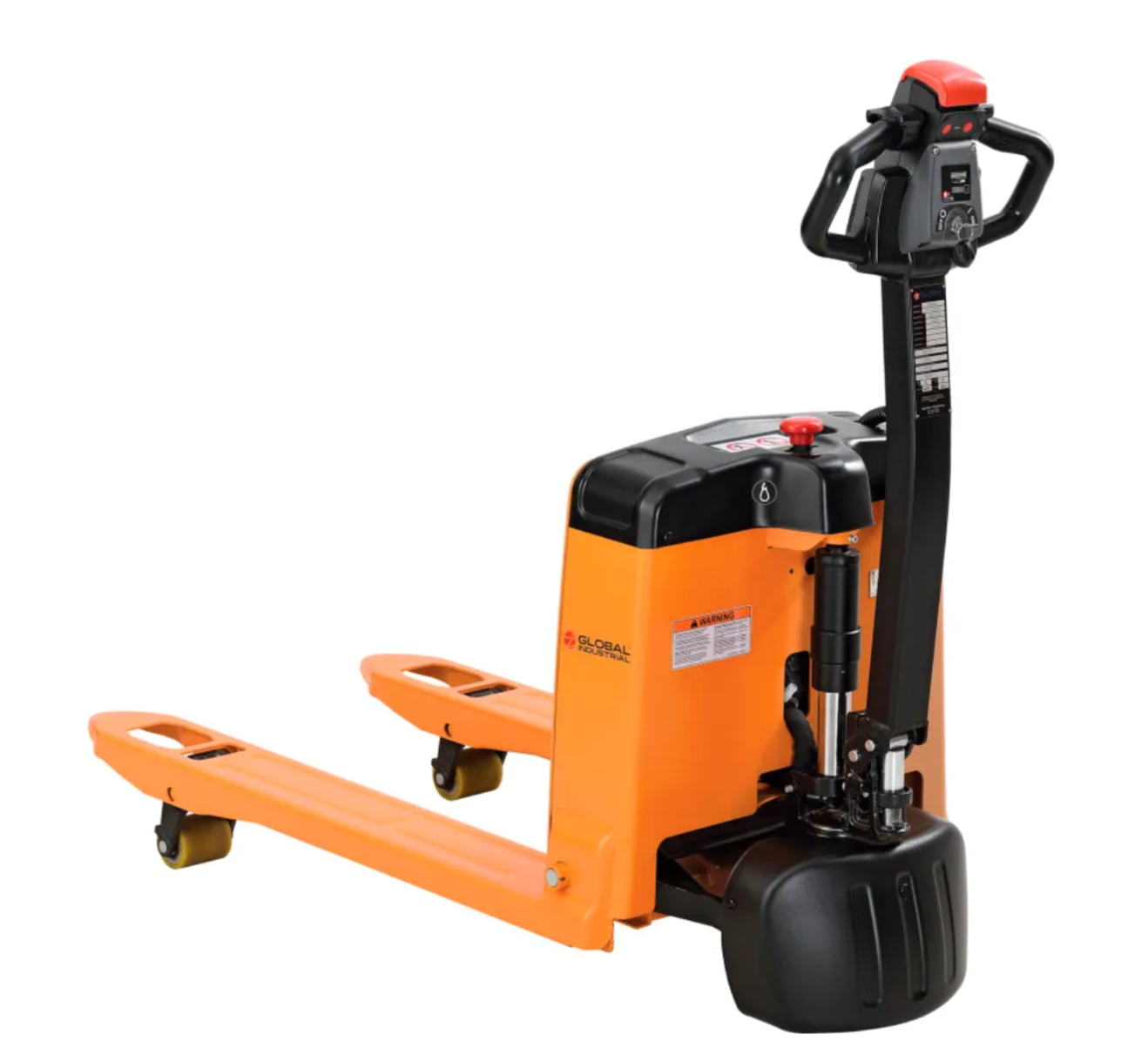 Model #: WQ989069  Global Industrial™ Self-Propelled Electric Pallet Jack, 4000 lb. Cap., 27"W x 45"L Forks