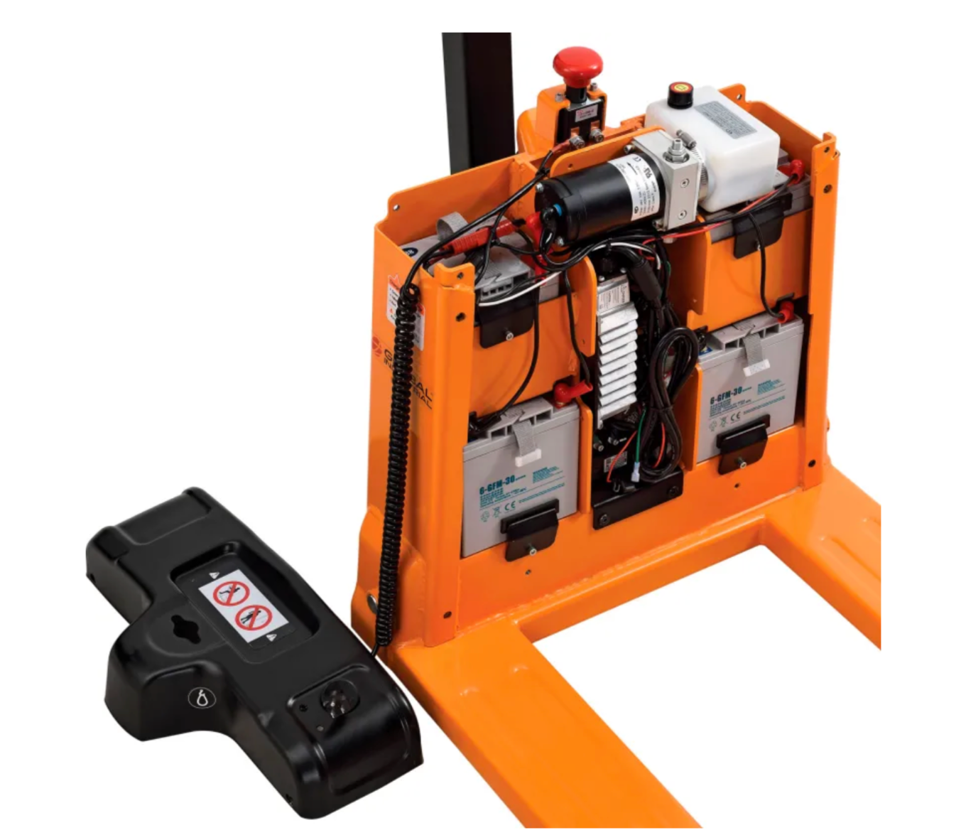 Model #: WQ989069  Global Industrial™ Self-Propelled Electric Pallet Jack, 4000 lb. Cap., 27"W x 45"L Forks